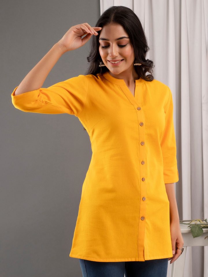 71e2acd4-f996-4dfb-a91e-4ff10471e6801718010177143-Kohsh-Mandarin-Collar-Rooll-Up-Sleeves-Pure-Cotton-Top-17717-5