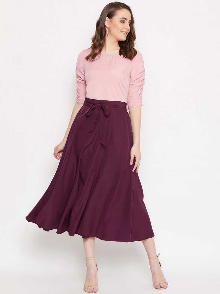 3419b674-e6db-4f48-ad5b-9a9e6369951b1714200913656WomenPinkBurgundySolidTopwithSkirt7